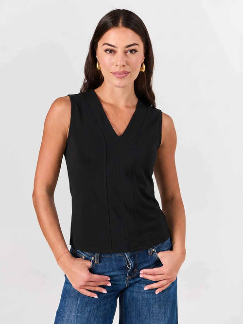 Laura V Neck Top - Black