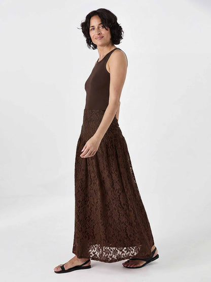 Chantelle Lace Skirt - Coffee Bean