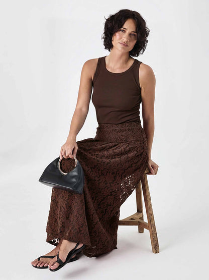 Chantelle Lace Skirt - Coffee Bean