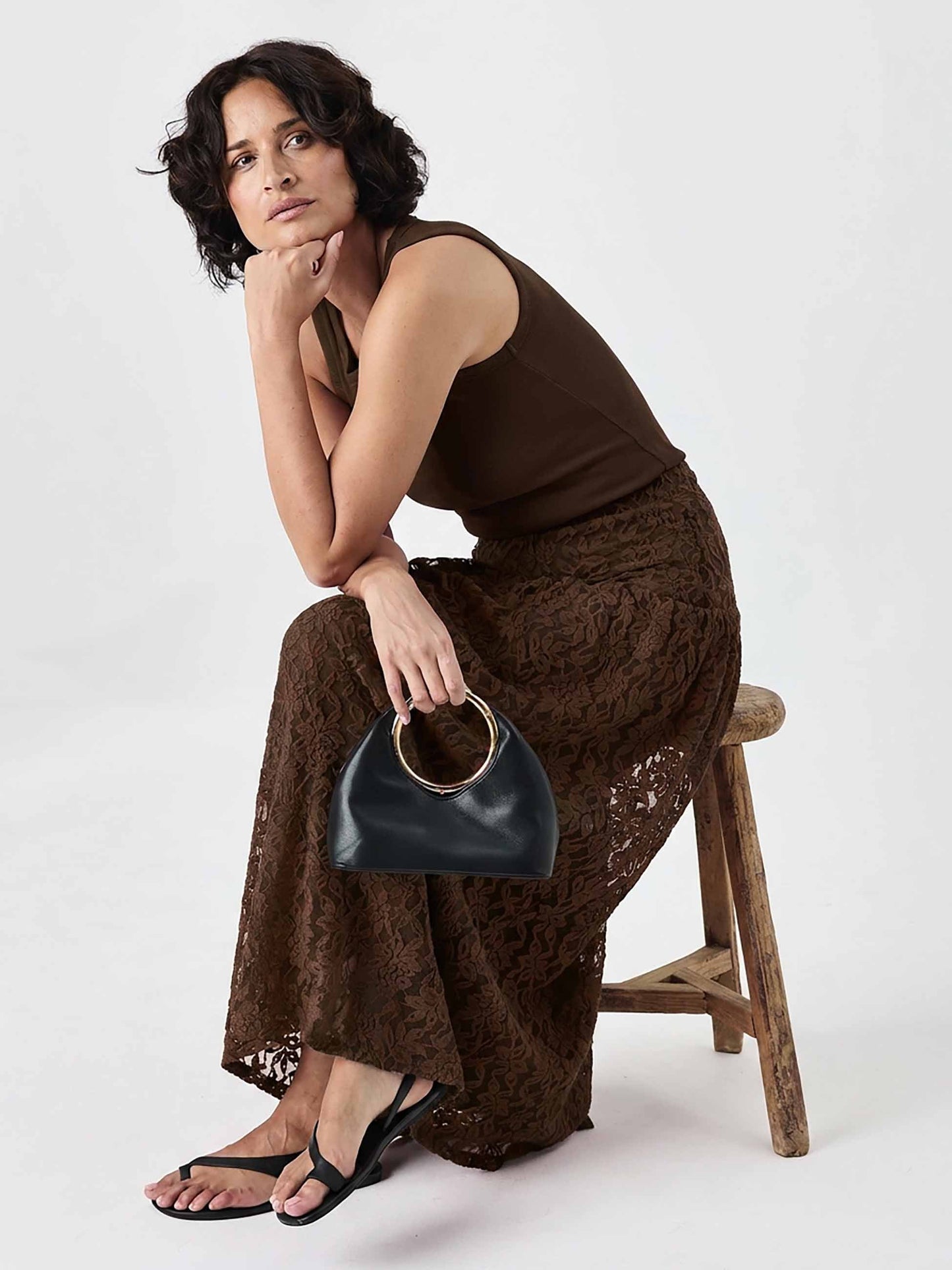 Chantelle Lace Skirt - Coffee Bean