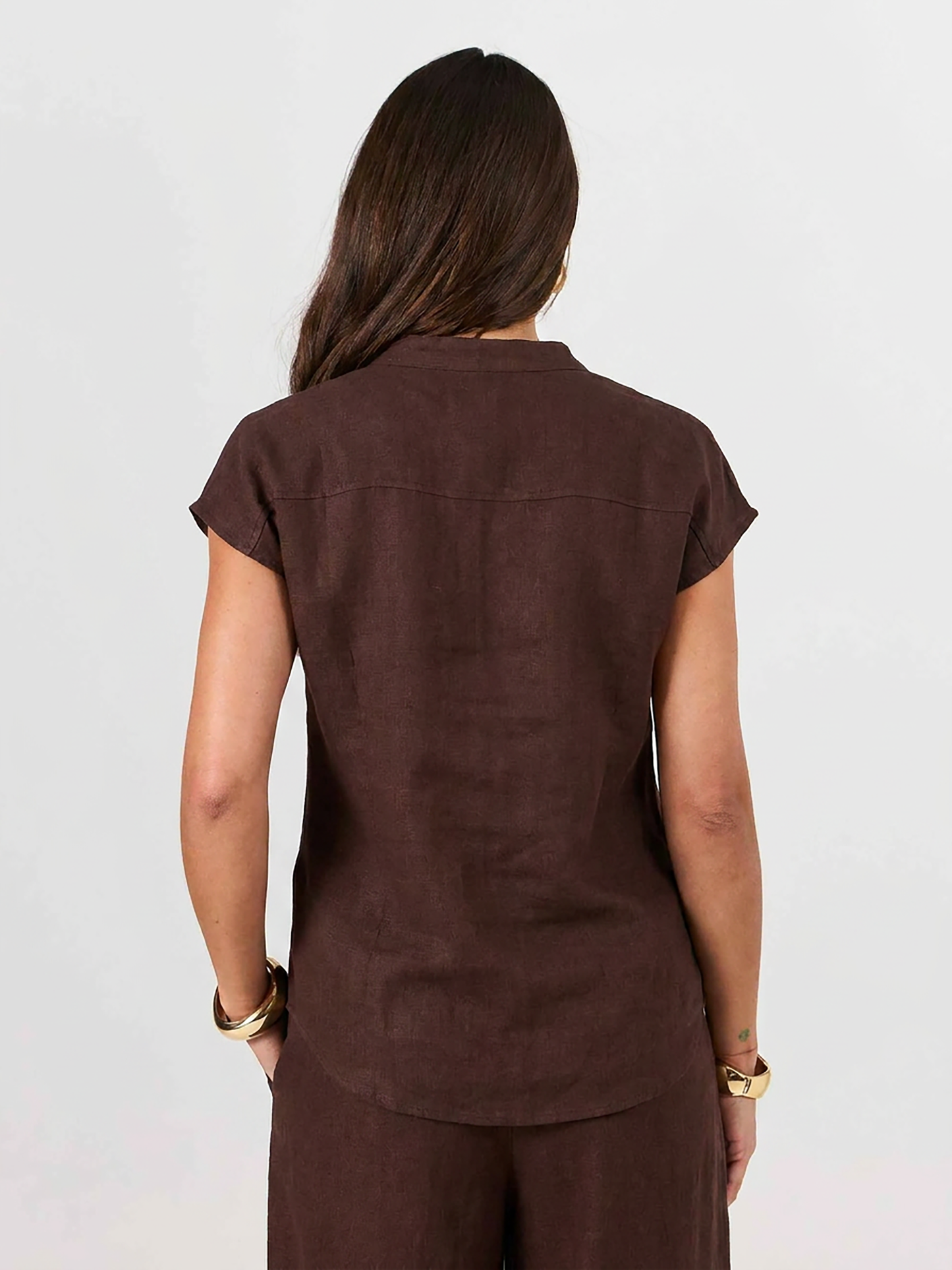 Sophia Linen Tunic - Mocha