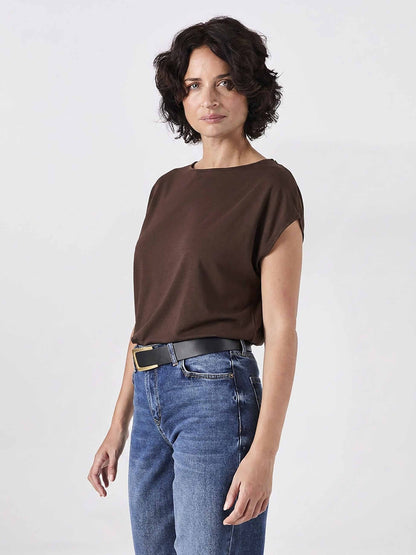 Modal Luxe Layer Tee - Coffee Bean