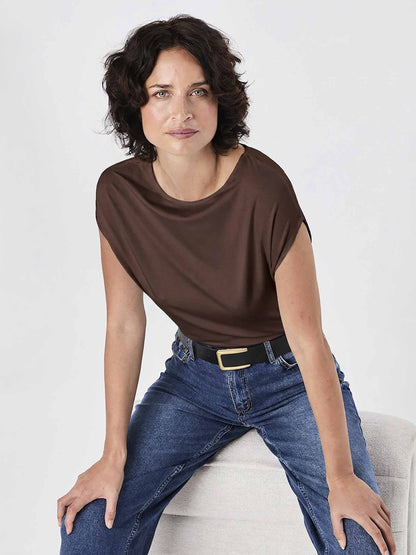 Modal Luxe Layer Tee - Coffee Bean