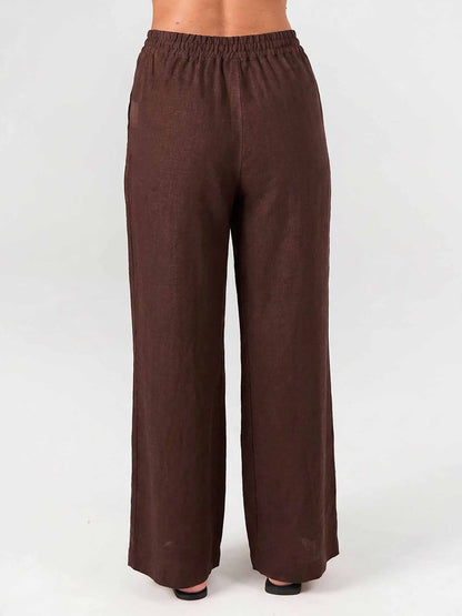 Sasha Linen Pants - Mocha