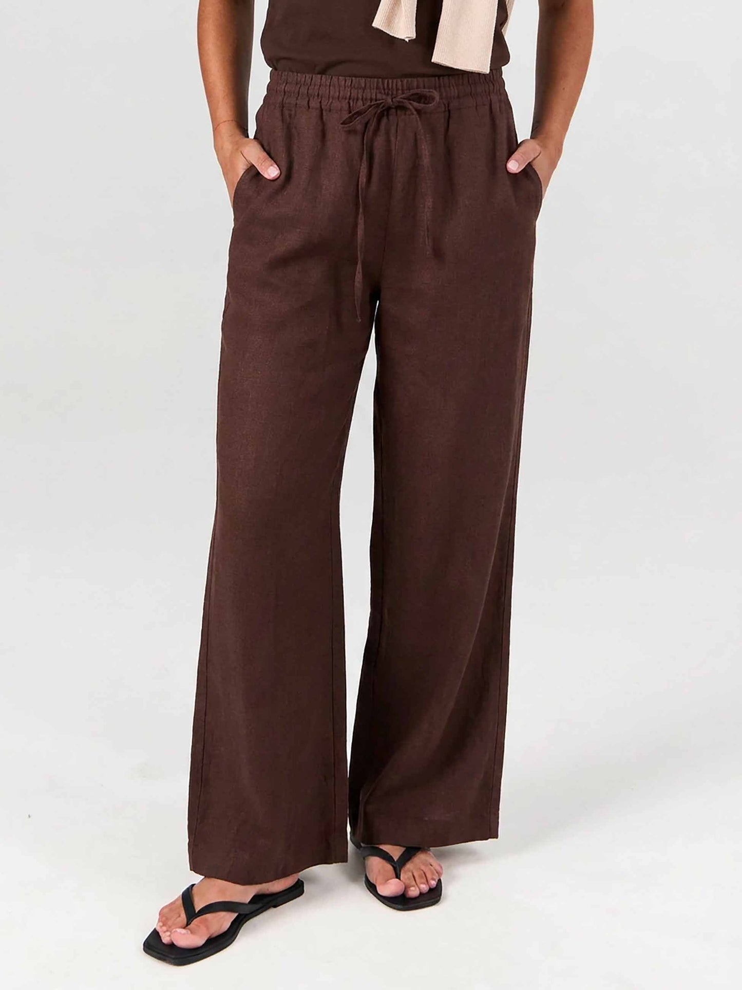 Sasha Linen Pants - Mocha