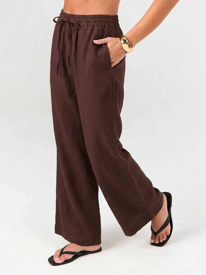 Sasha Linen Pants - Mocha