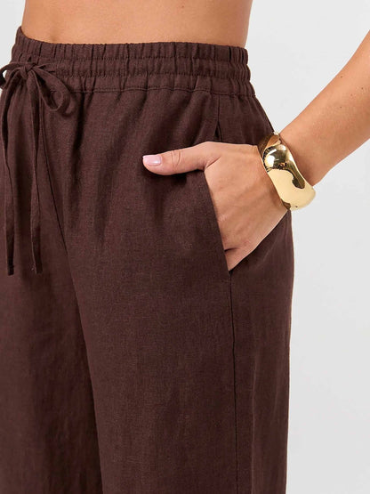 Sasha Linen Pants - Mocha
