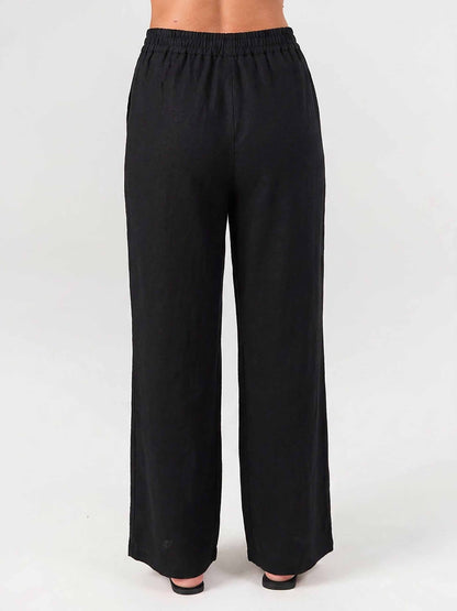 Sasha Linen Pants - Black