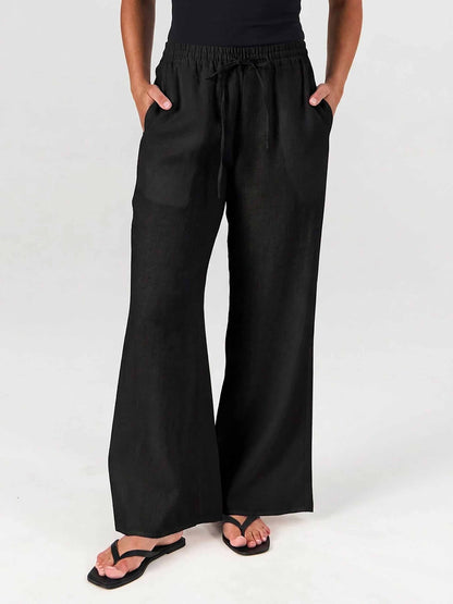 Sasha Linen Pants - Black