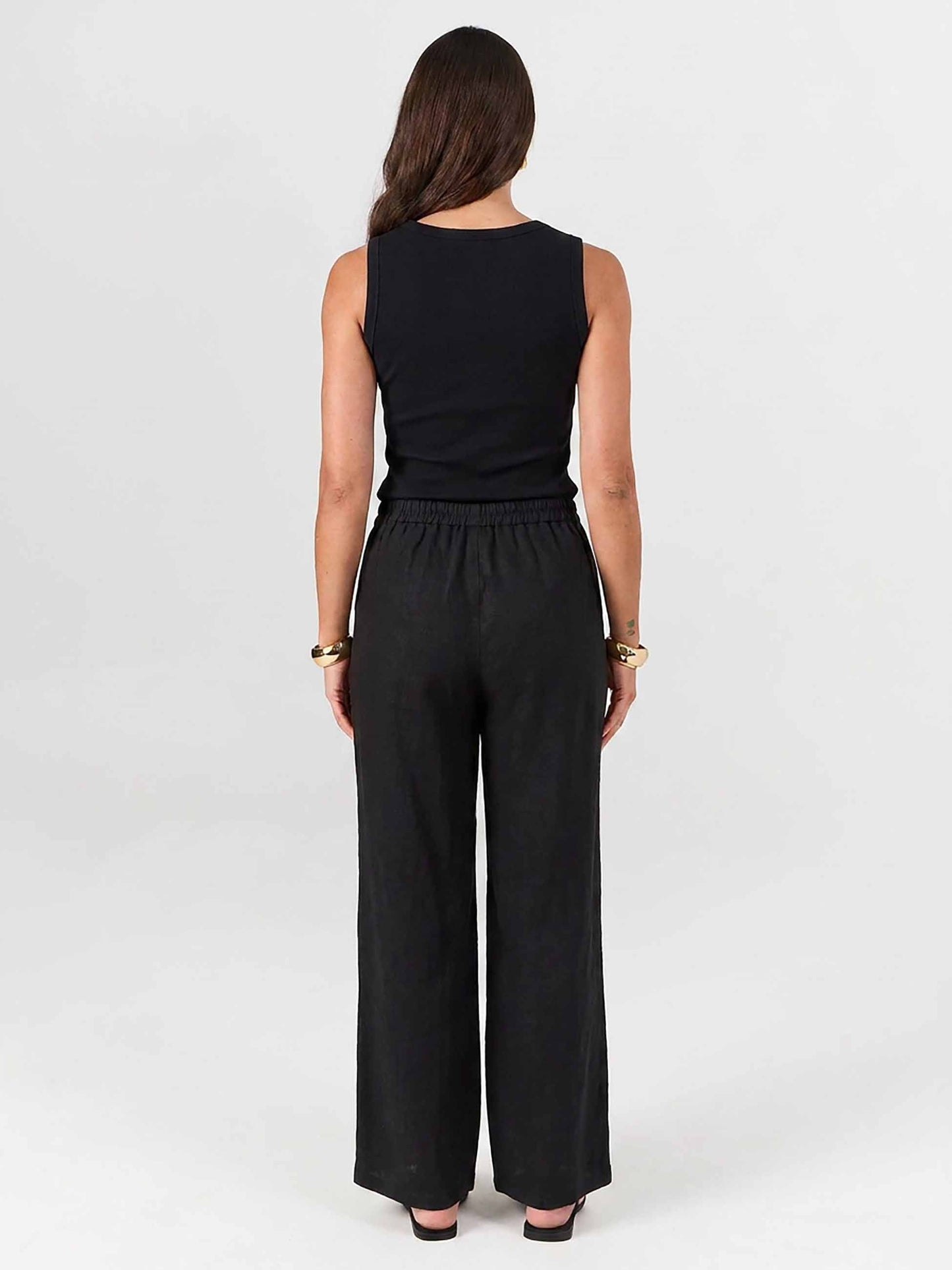 Sasha Linen Pants - Black