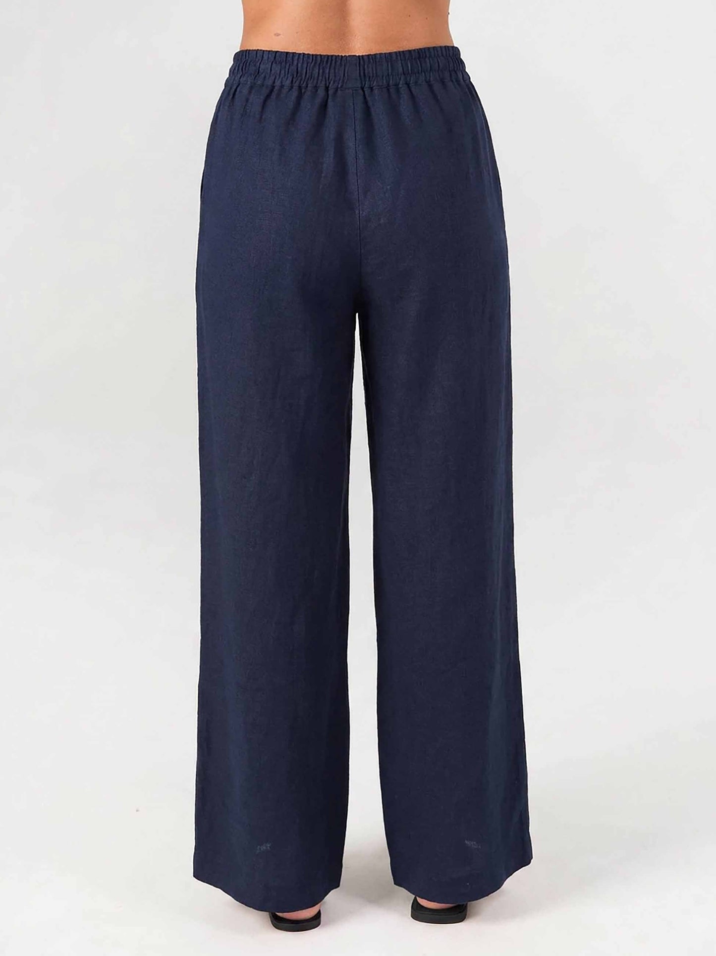 Sasha Linen Pants - Navy