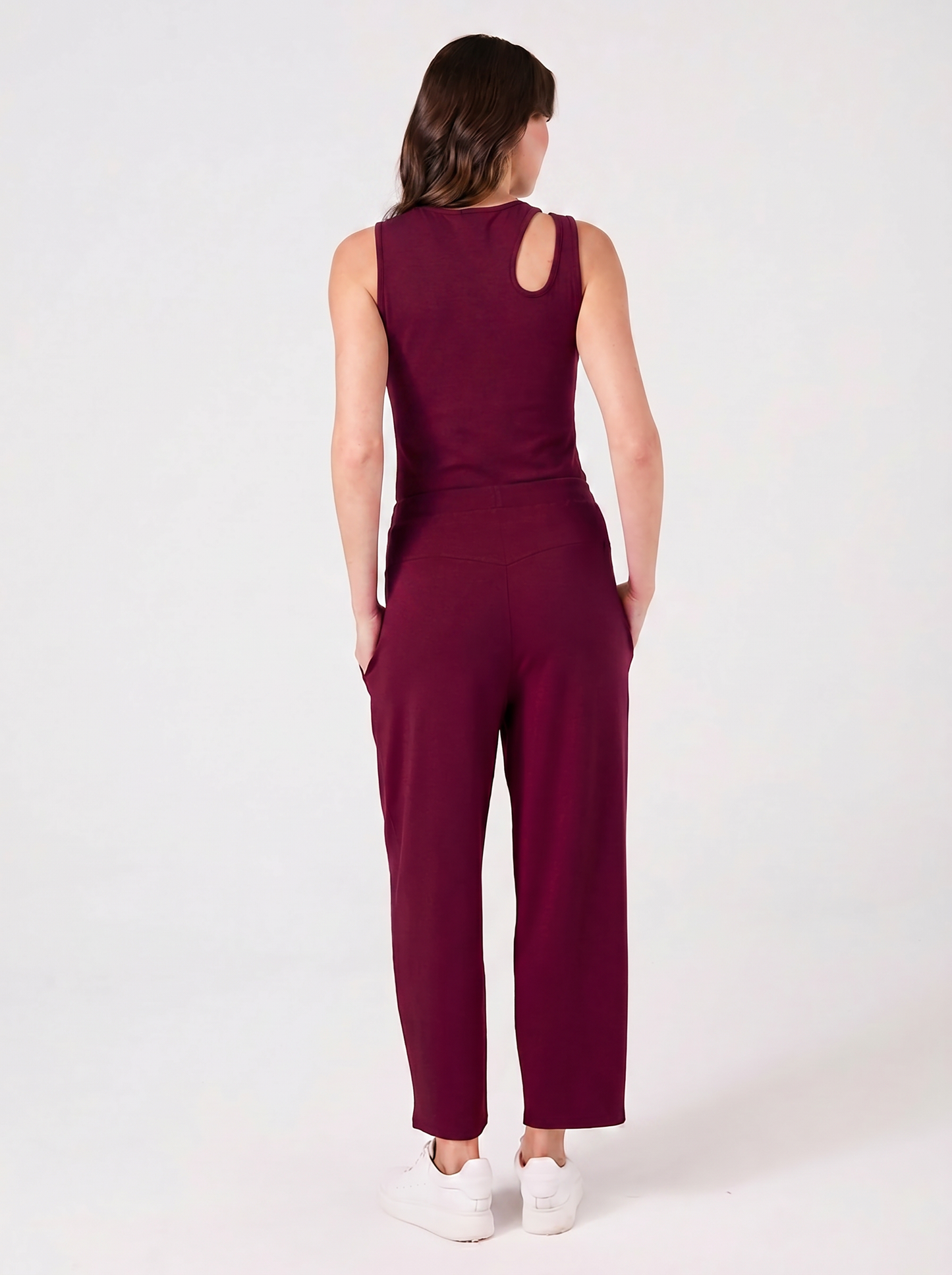 Kyoto Ankle Length French Terry Jogger - Sangria