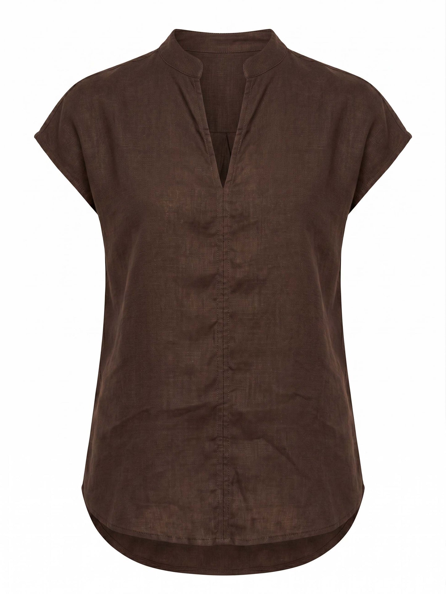 Sophia Linen Tunic - Mocha