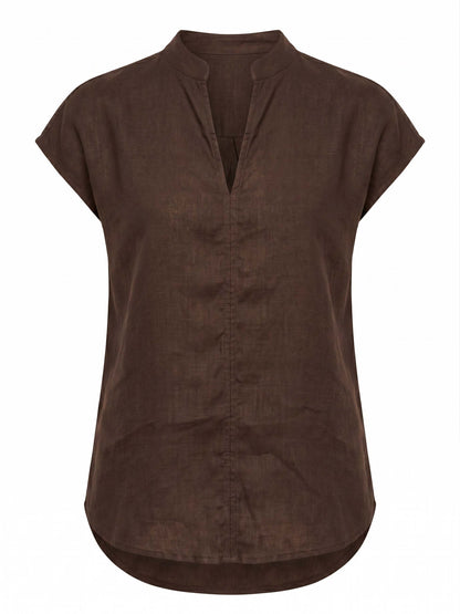 Sophia Linen Tunic - Mocha
