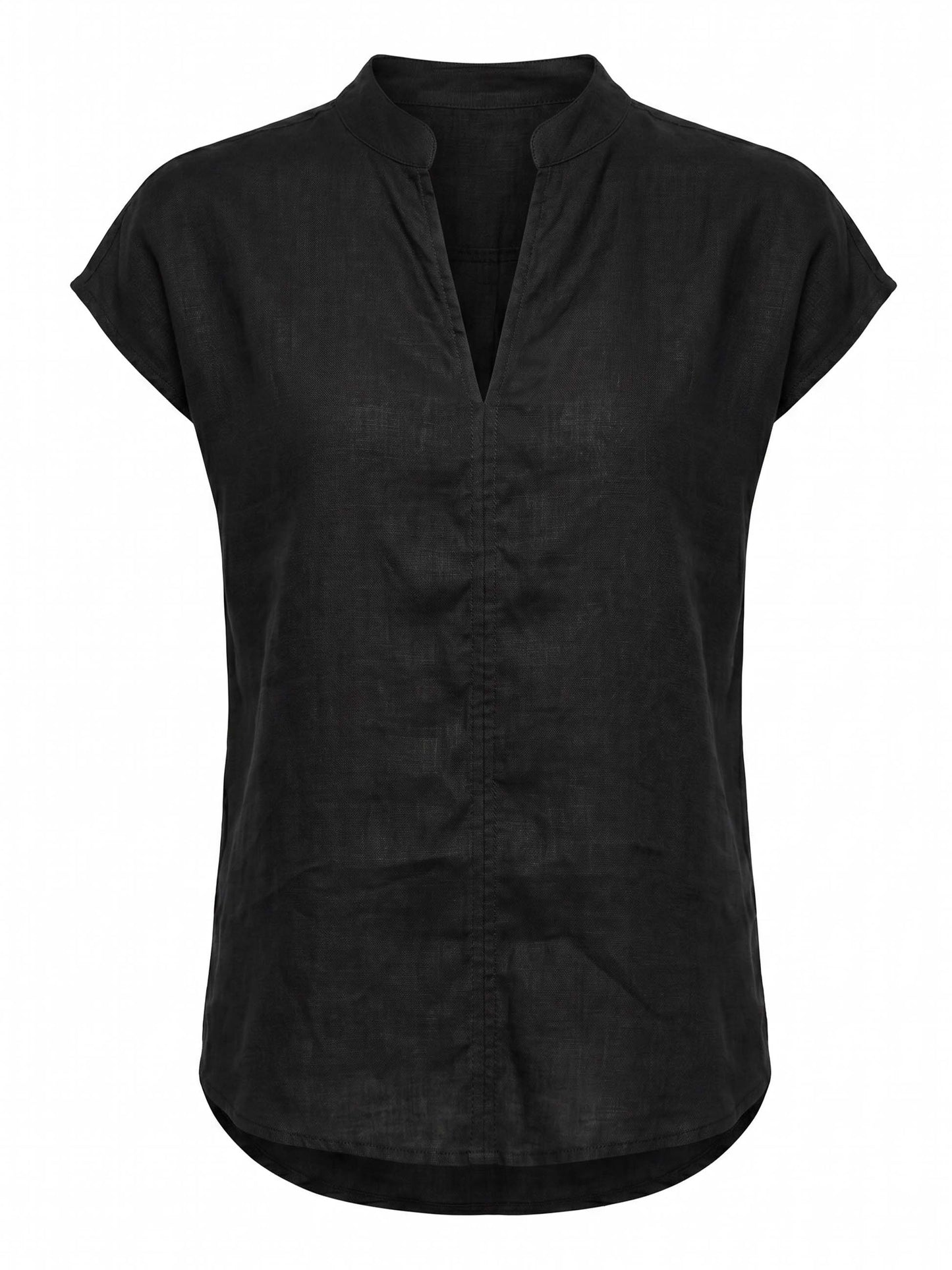 Sophia Linen Tunic - Black