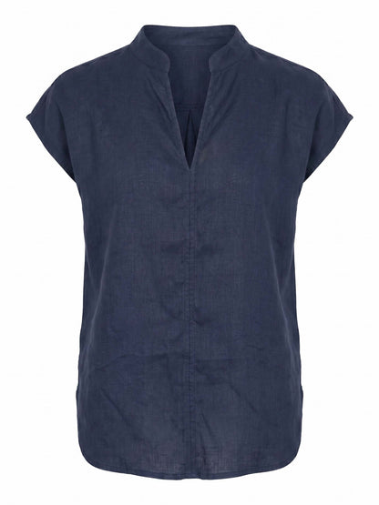 Sophia Linen Tunic - Navy