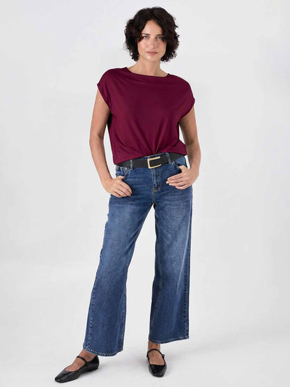 Modal Luxe Layer Tee - Sangria