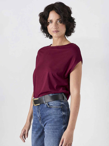 Modal Luxe Layer Tee - Sangria