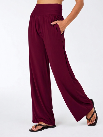 Nomad Modal Wide Leg Pant - Sangria