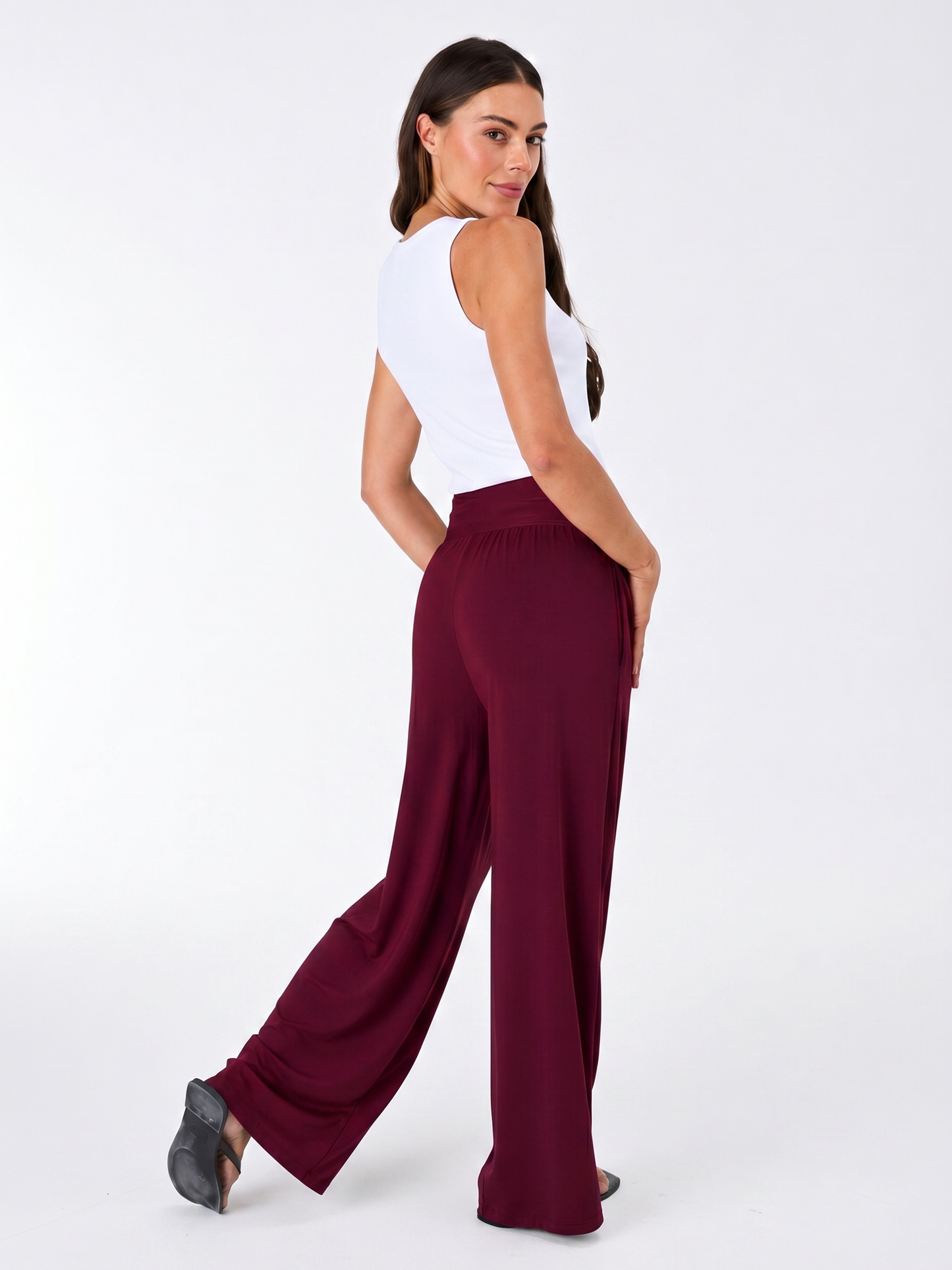 Nomad Modal Wide Leg Pant - Sangria