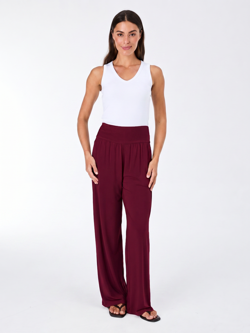 Nomad Modal Wide Leg Pant - Sangria