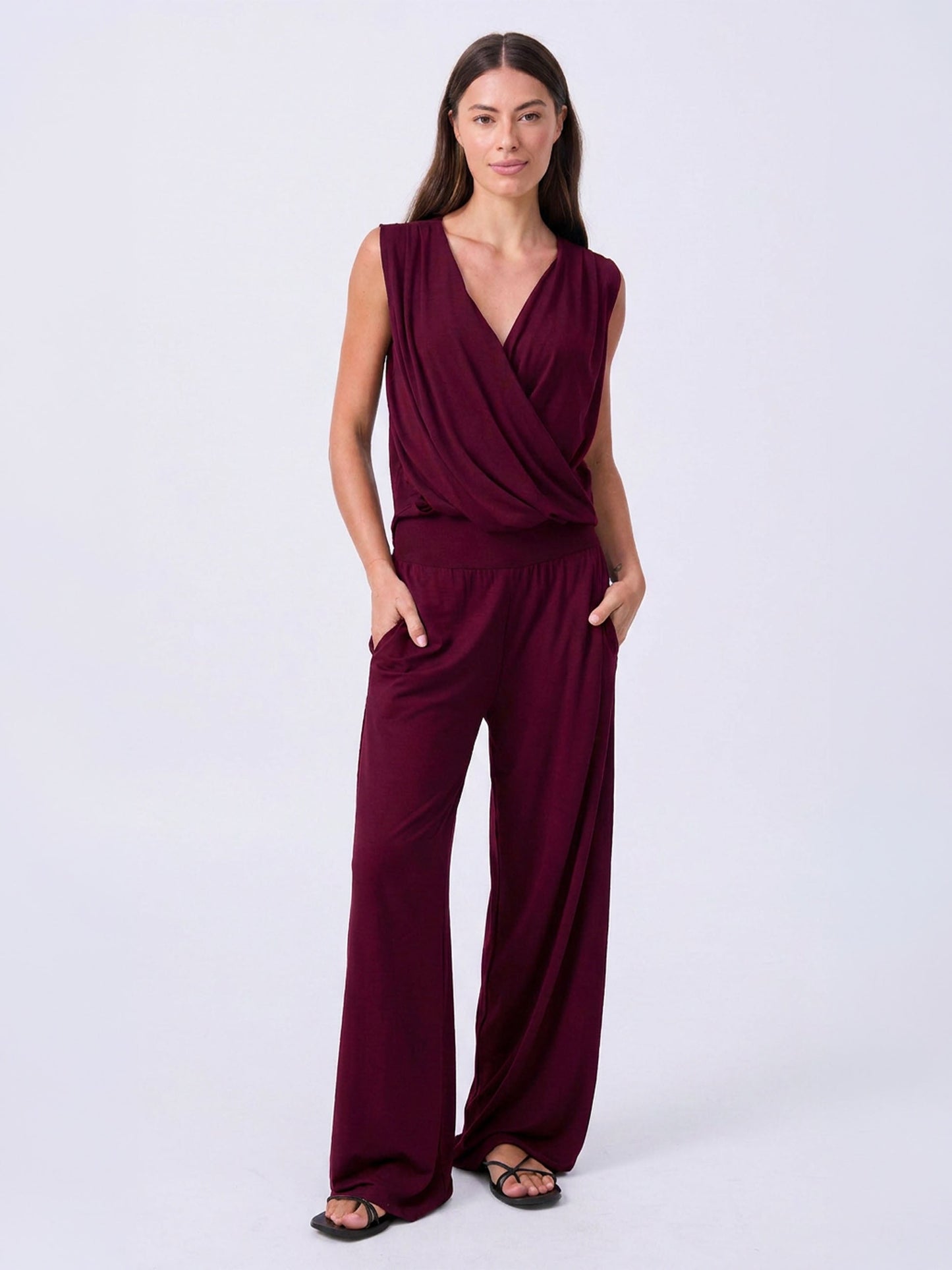 Athena Drape Top - Sangria