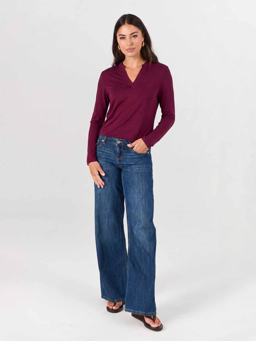 Nero Long Sleeve Top - Sangria