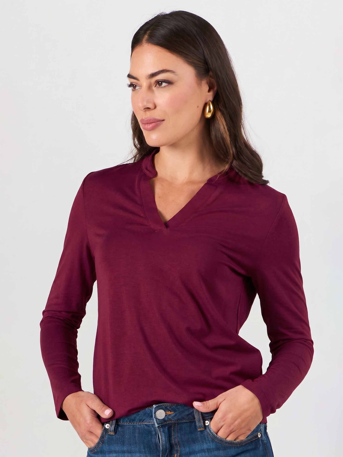 Nero Long Sleeve Top - Sangria