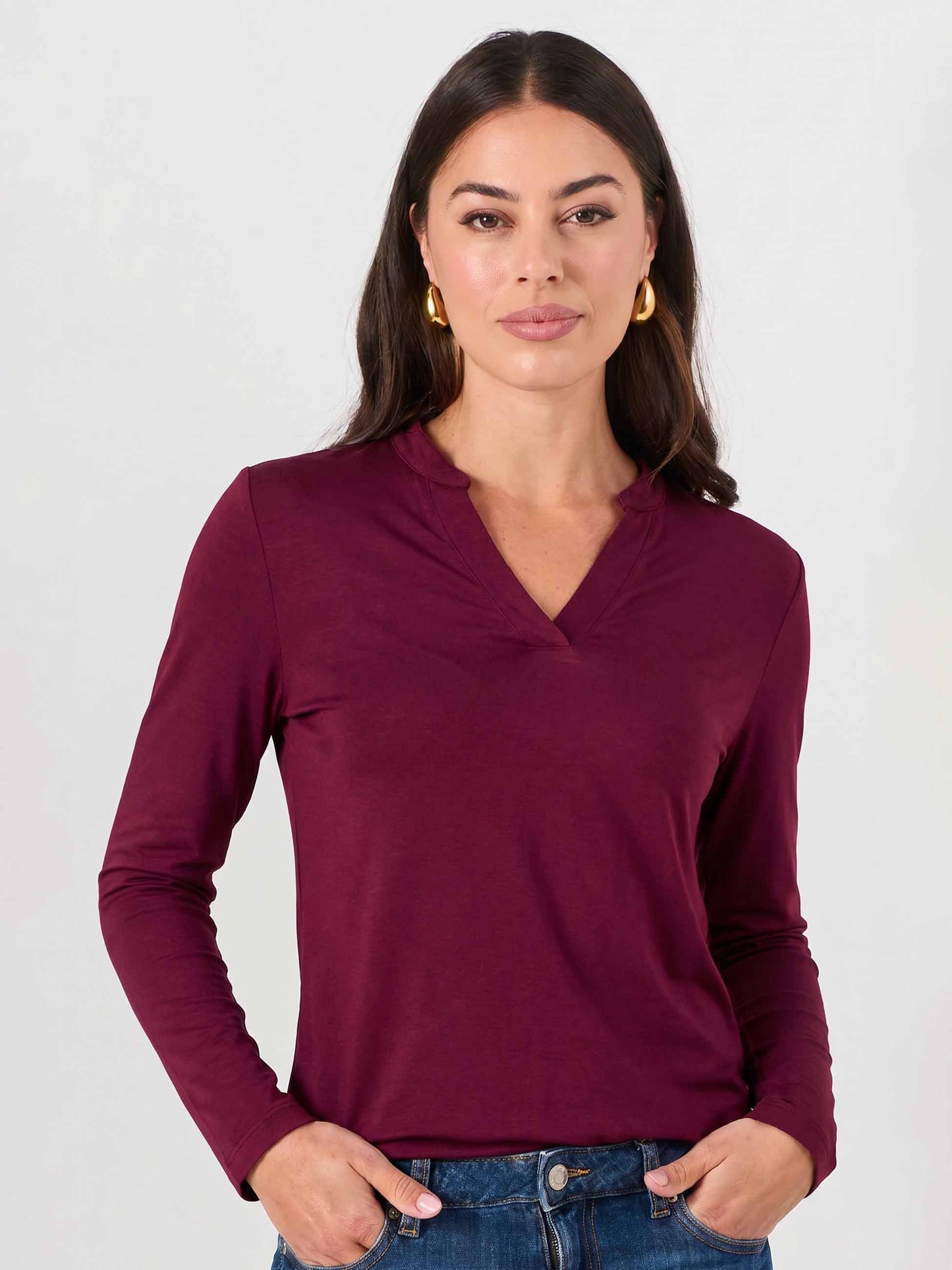 Nero Long Sleeve Top - Sangria