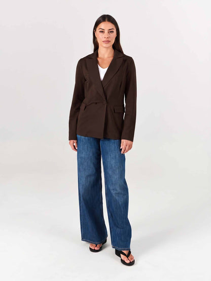 The Double - Breasted Blazer - Coffee Bean