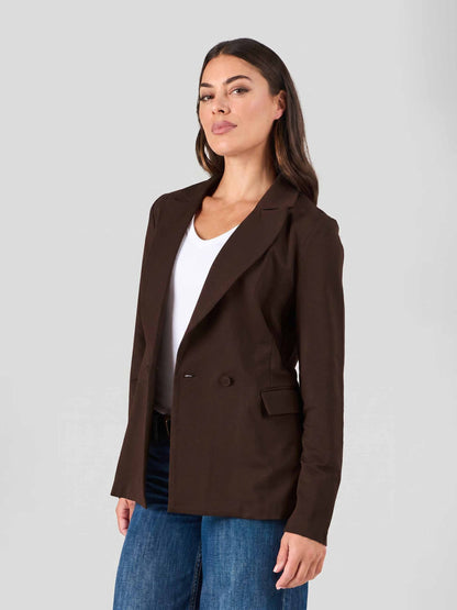 The Double - Breasted Blazer - Coffee Bean
