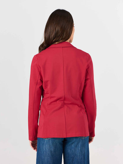 The Double - Breasted Blazer - Cherry