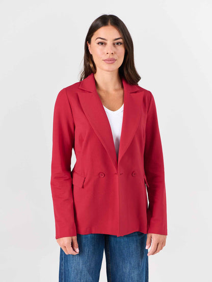The Double - Breasted Blazer - Cherry
