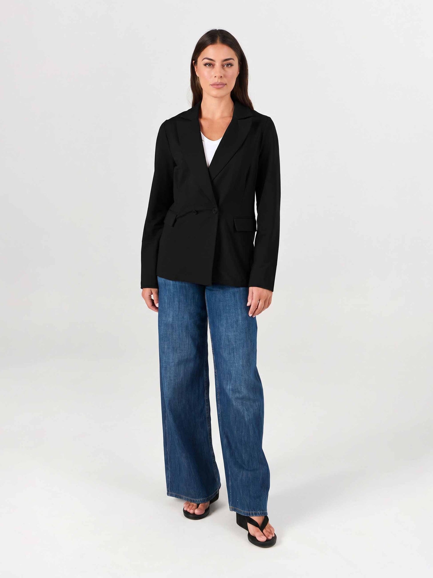 The Double - Breasted Blazer - Black