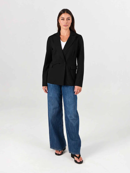 The Double - Breasted Blazer - Black