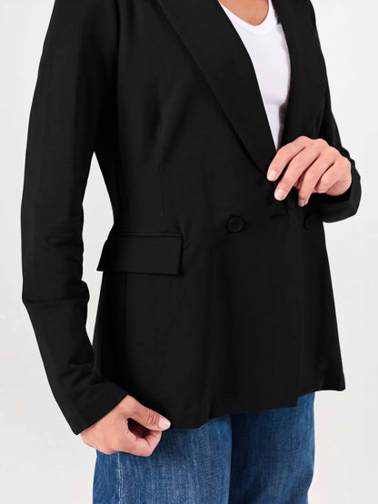 The Double - Breasted Blazer - Black