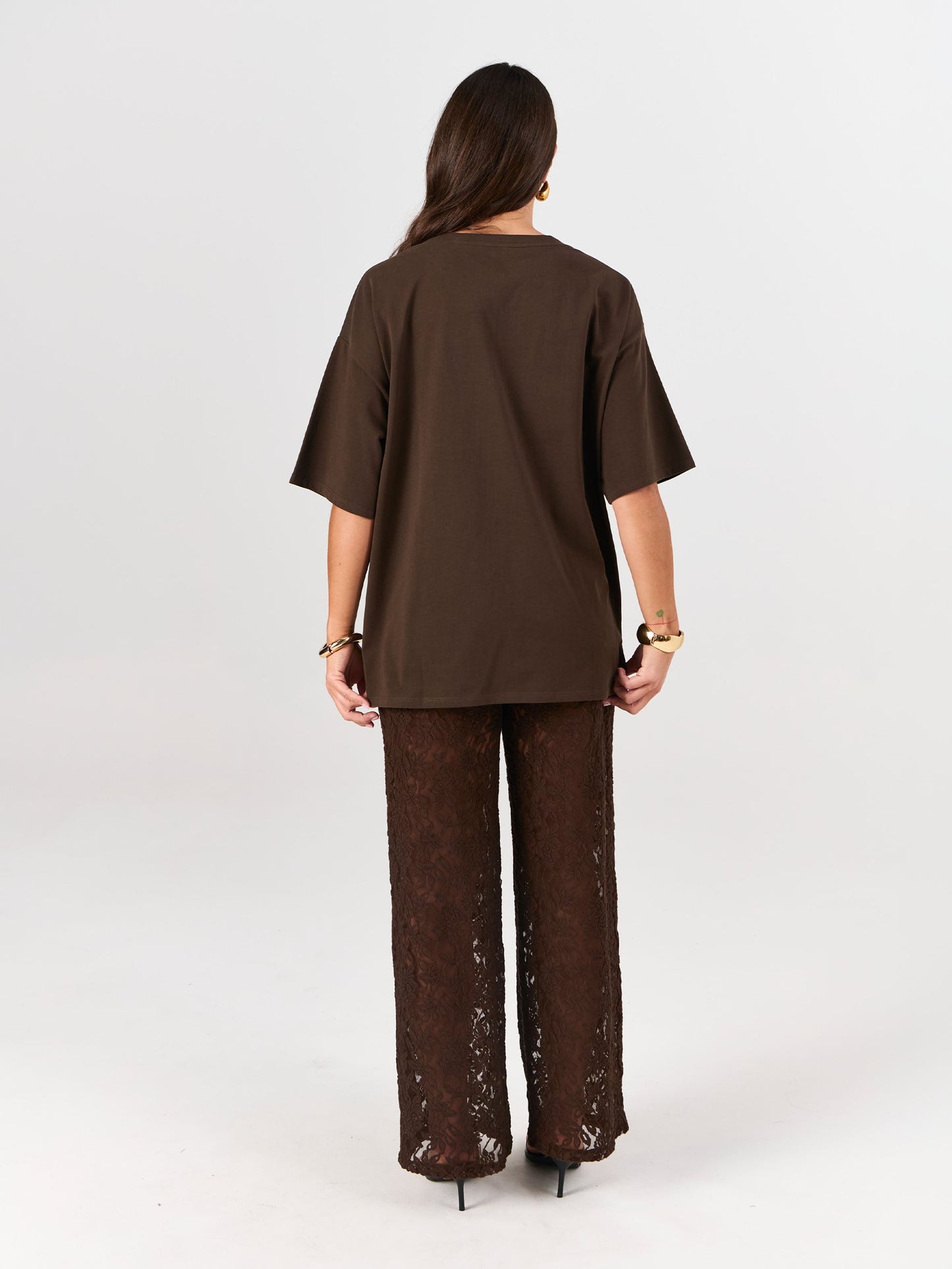 Chantelle Lace Pant - Coffee Bean