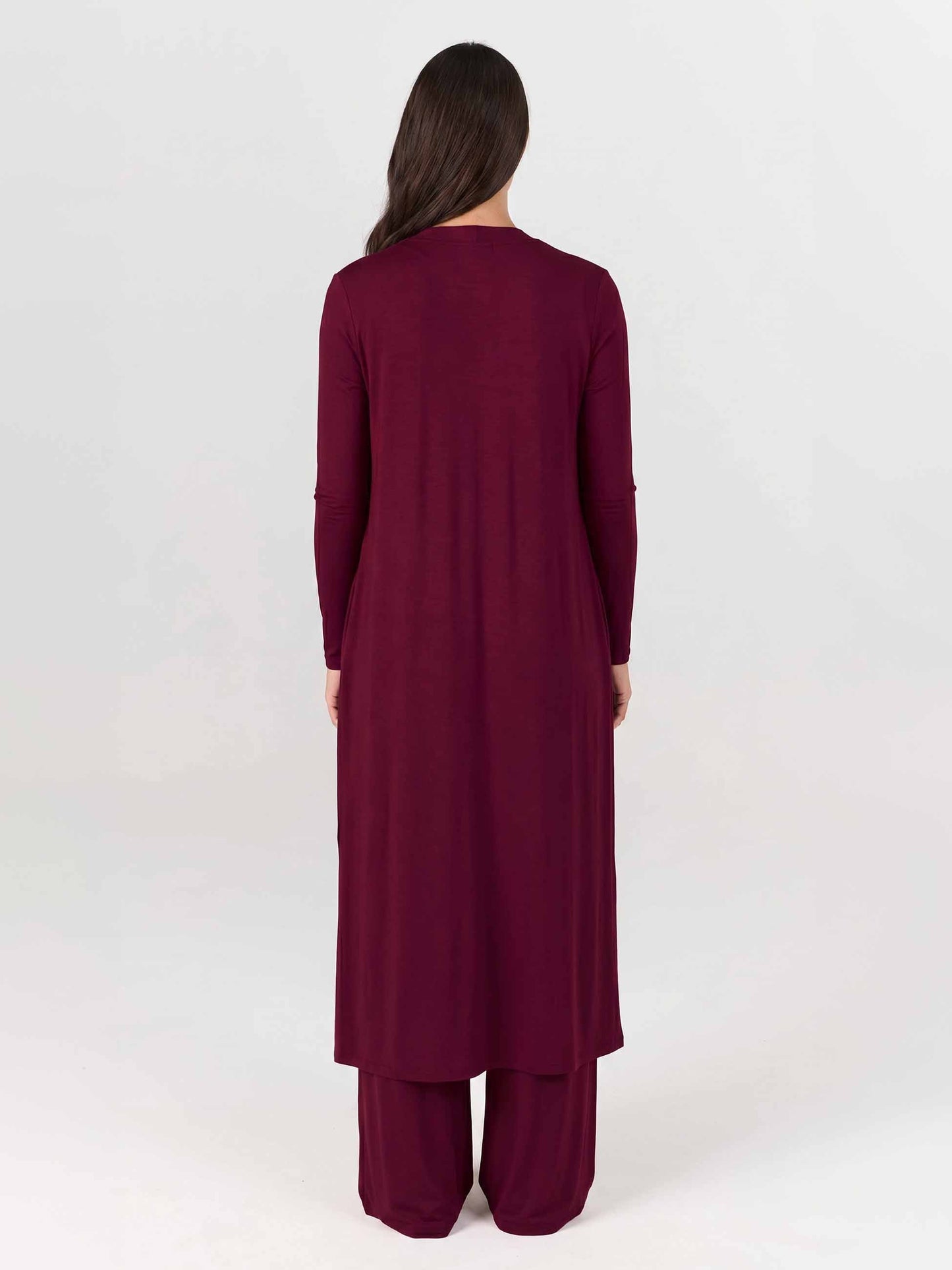 Modal Longline Cardigan - Sangria