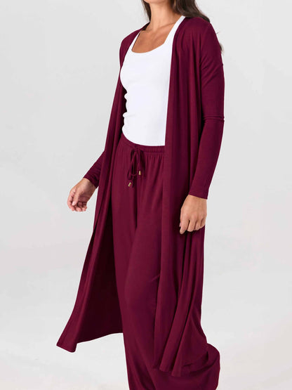 Modal Longline Cardigan - Sangria