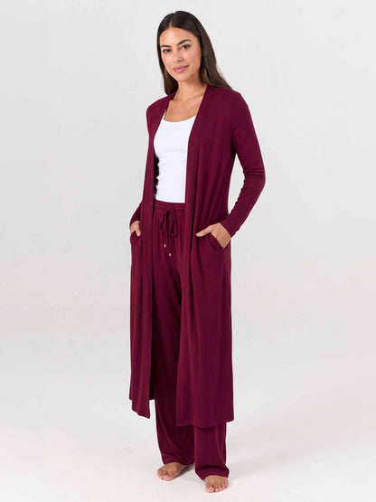 Modal Longline Cardigan - Sangria