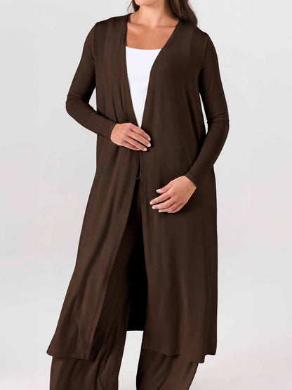 Modal Longline Cardigan - Coffee Bean