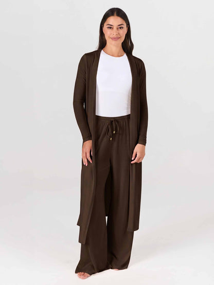 Modal Longline Cardigan - Coffee Bean