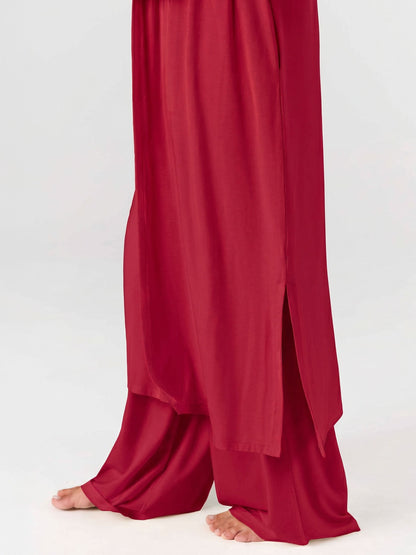 Modal Longline Cardigan - Cherry