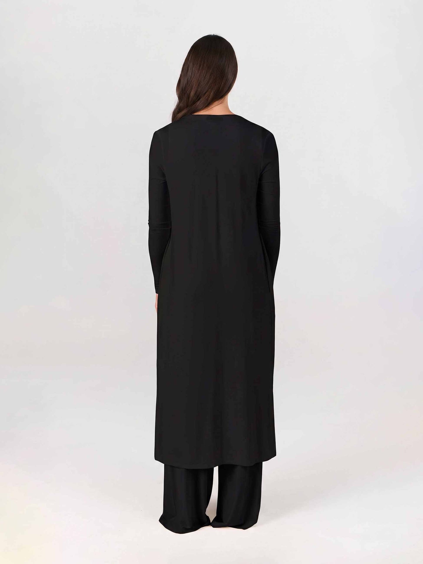 Modal Longline Cardigan - Black
