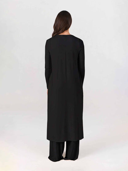 Modal Longline Cardigan - Black