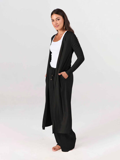 Modal Longline Cardigan - Black