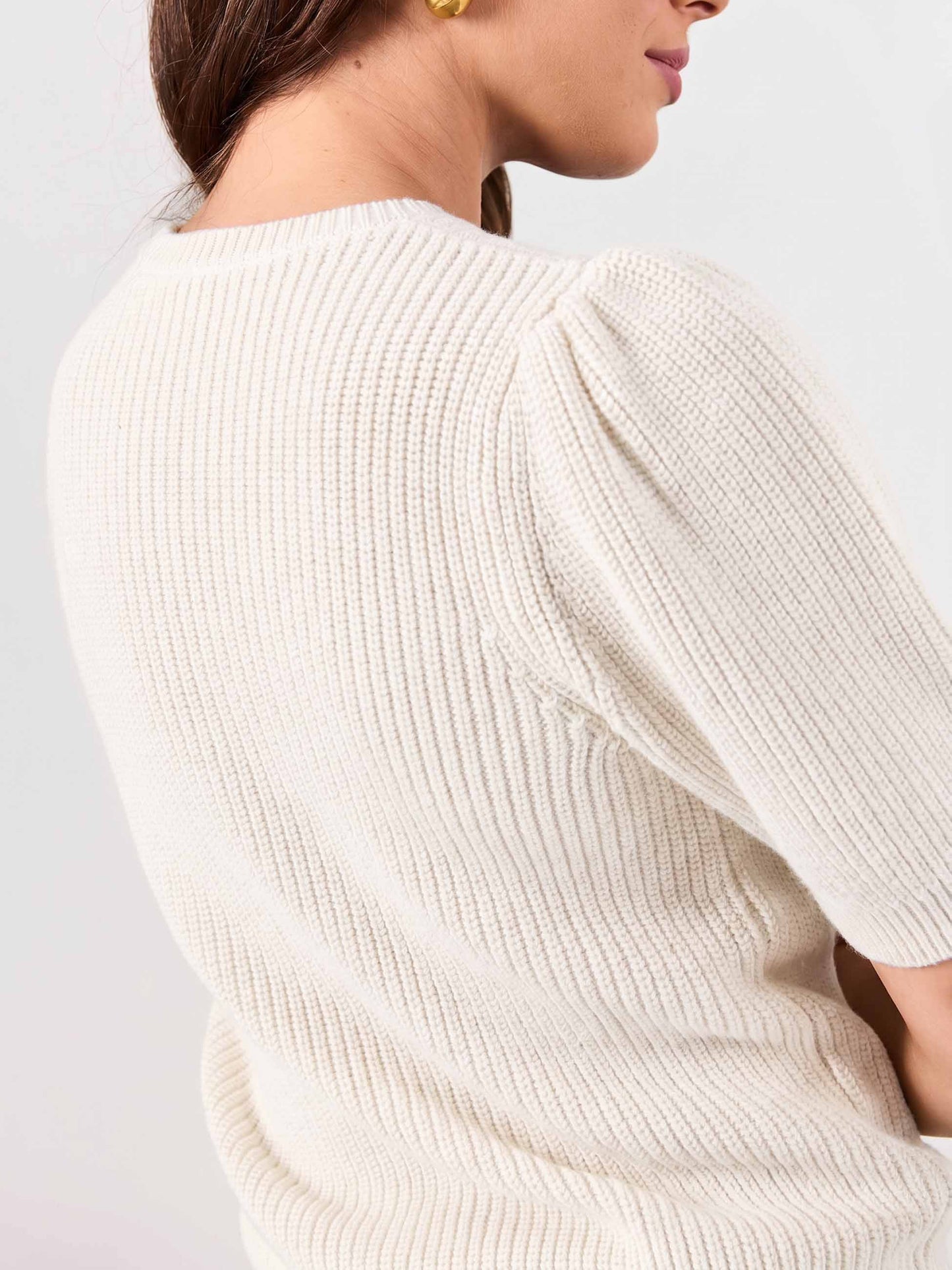 Claire Cotton Knit Top - Soft White