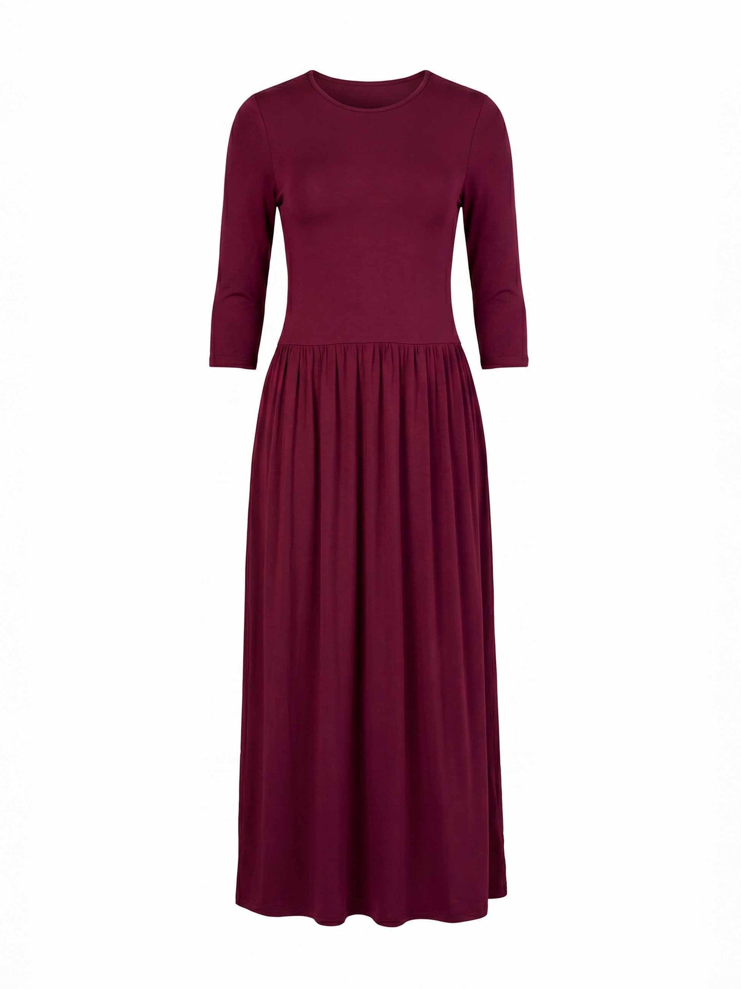 7/8 Sleeve Essential Maxi Dress  Sangria