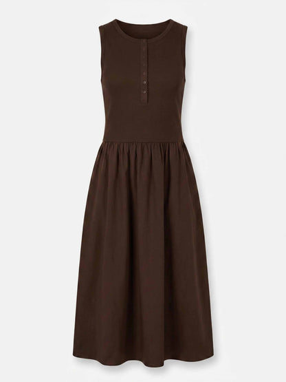 Aria Sleeveless Dress - Coffee Bean