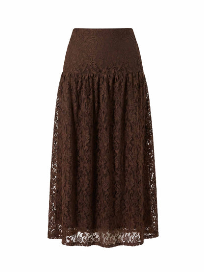 Chantelle Lace Skirt - Coffee Bean